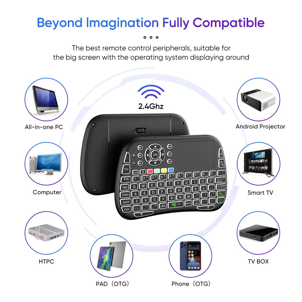Smart Home Keyboard - Mini Klawiatura Żyroskopowa Dual Mode 2.4G