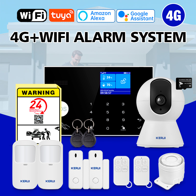 Smart Home Keyboard - Alarm domowy KERUI WiFi+4G z wyświetlaczem