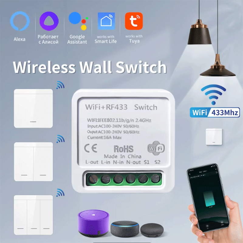 Smart Home Ikea - Inteligentny włącznik światła WiFi Tuya, bezprzewodowy