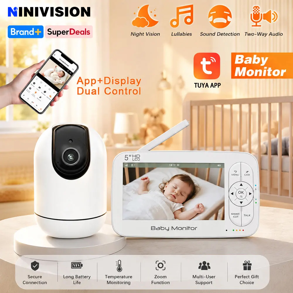 Smart Baby Night Light - Inteligentna Niania Elektroniczna WiFi z 5-calowym