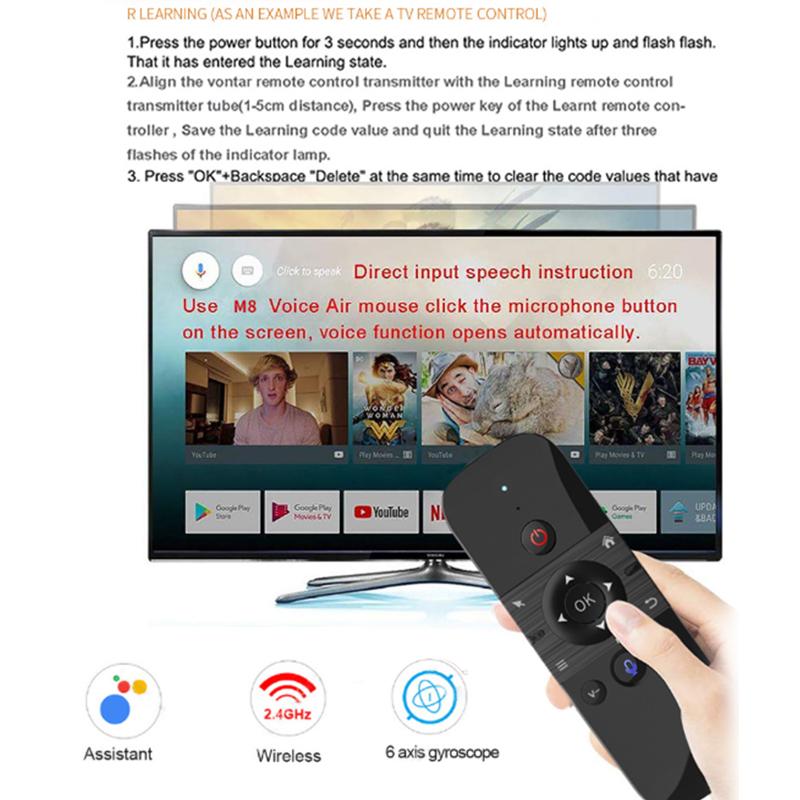 Smart Home Keyboard - M8 Air Mouse Pilot Głosowy Przenośna