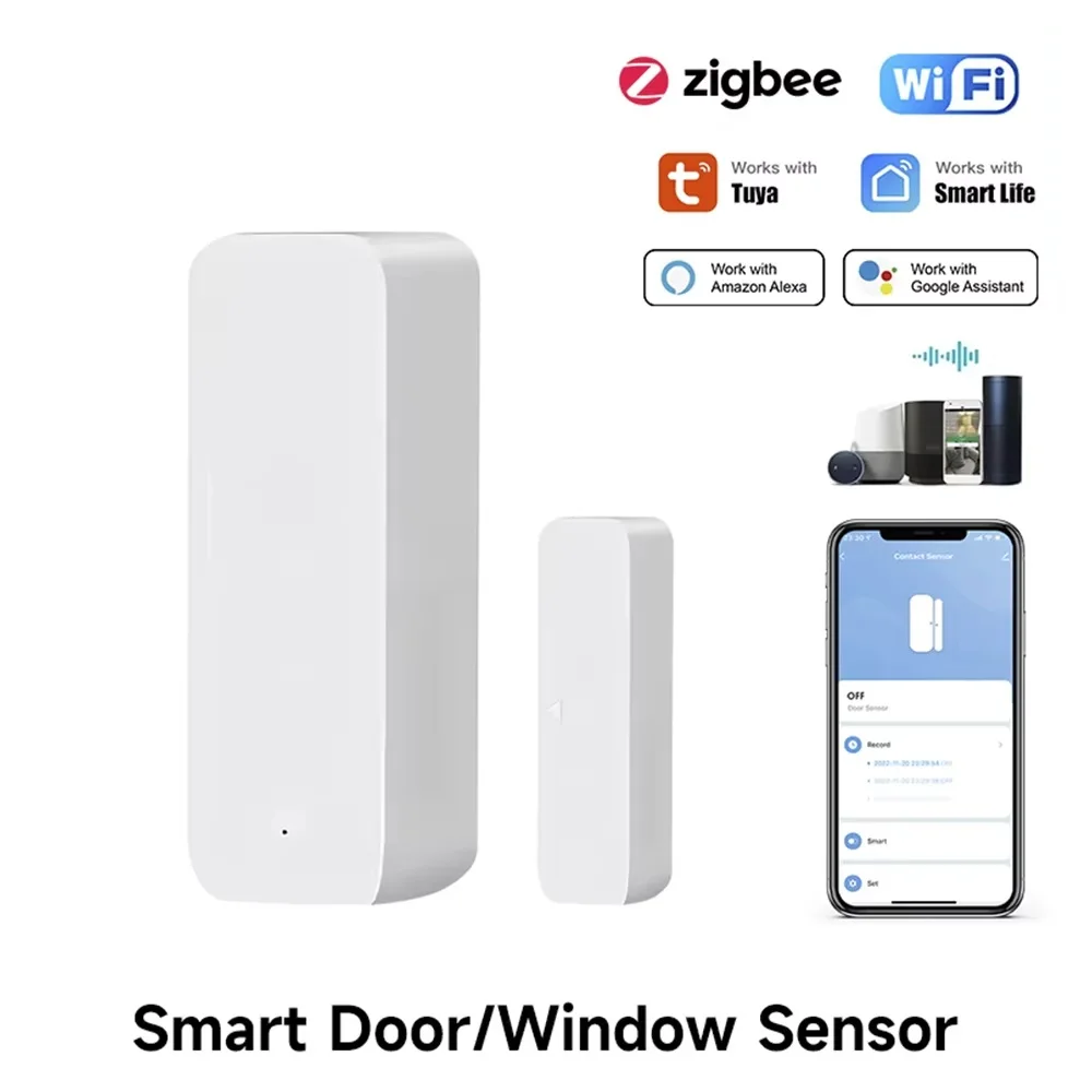 Smart Home Gateway - Czujnik magnetyczny otwarcia/zamknięcia drzwi/okien Tuya Zigbee/WiFi,