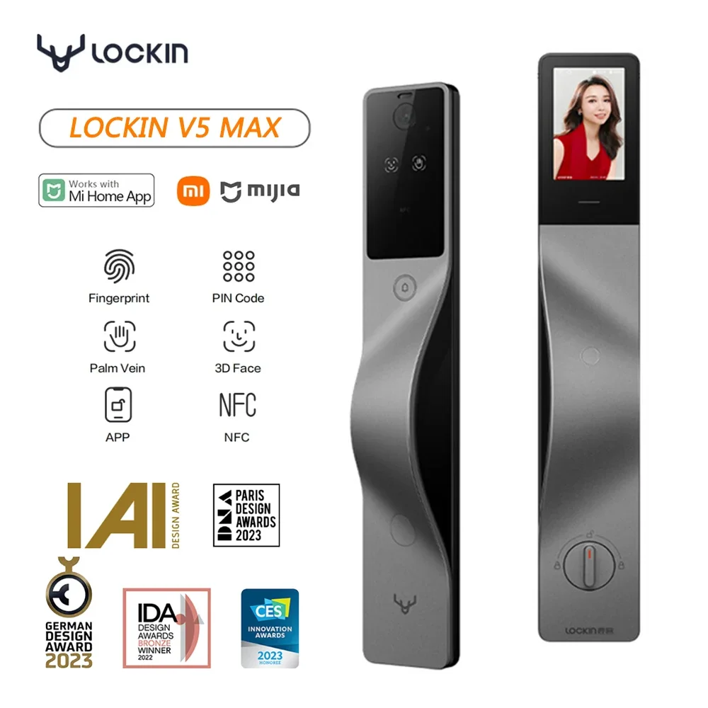 Smart Home Door Lock - Lockin V5 Max 3D Rozpoznawanie Twarzy