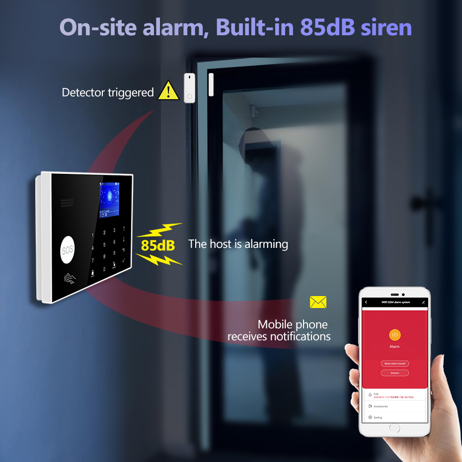 Alarm domowy KERUI WiFi+4G z w – Smart Home Keyboard recenzja i cena