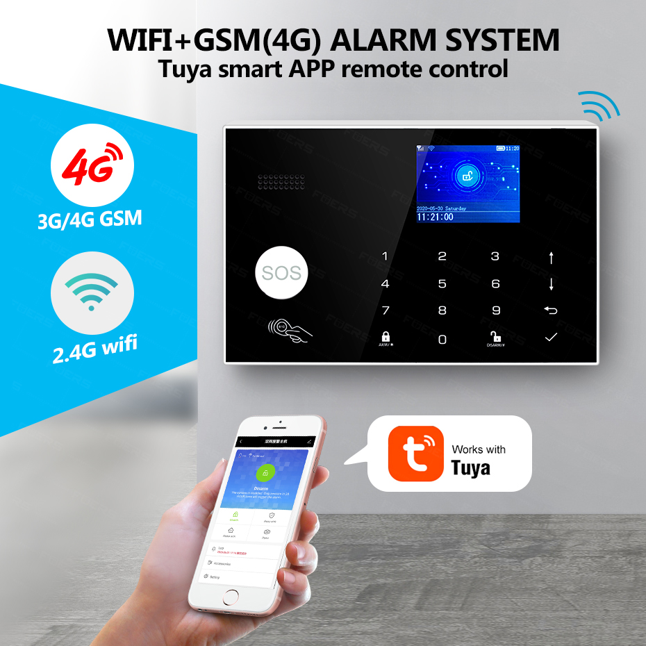 Alarm domowy KERUI WiFi+4G z w – Smart Home Keyboard recenzja i cena